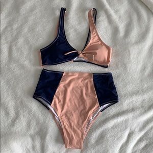 Cupshe 2 piece high waisted swimsuit-medium